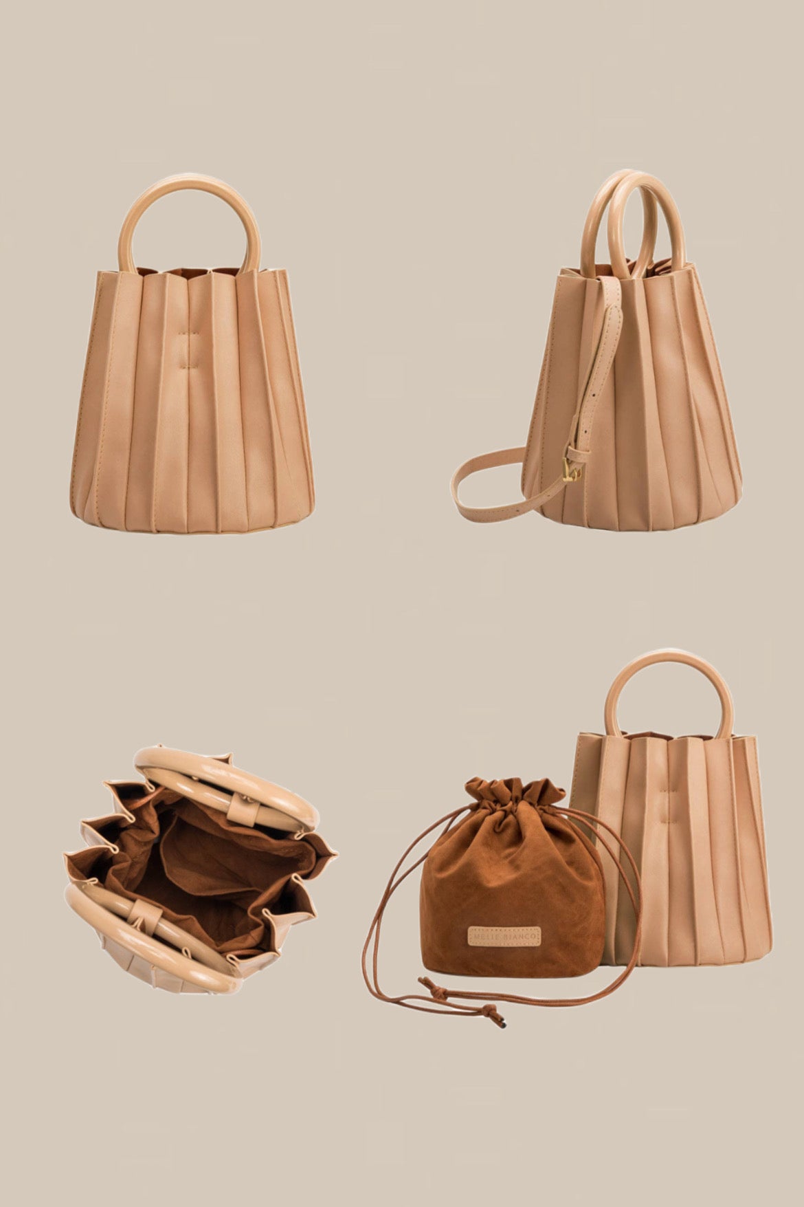 Tan top outlet handle bag